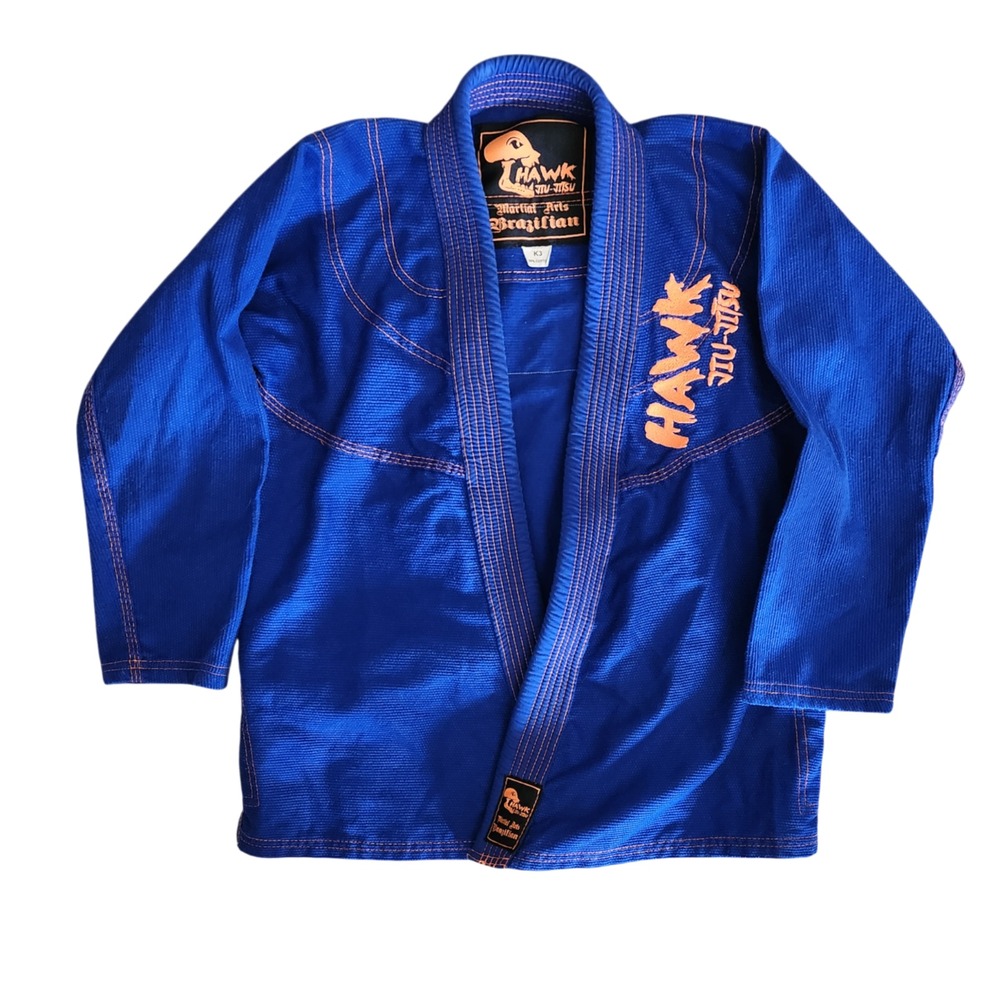 Hawk Brazilian Jiu-Jitsu Martial Arts Blue Gi Top‎ Jacket Size K3